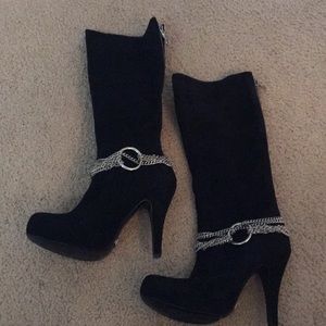 Members Only suede boots w/ back zipper